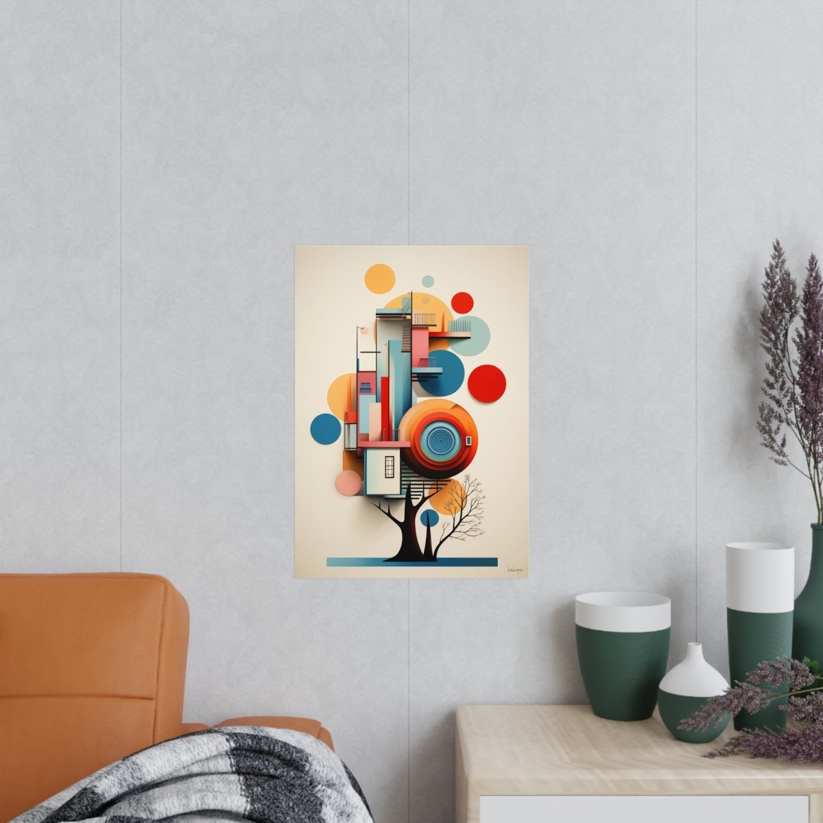 Bauhaus Poster Baum - Moderne Bauhaus Ästhetik - Abstraktes Design - Poster bei HappyHugPixels