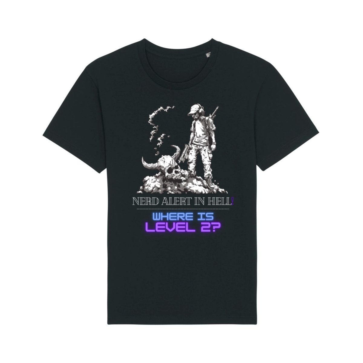 Nerd Alert in Hell T - Shirt - 'Where is Level 2?' – Gaming & Style - T - Shirt bei HappyHugPixels