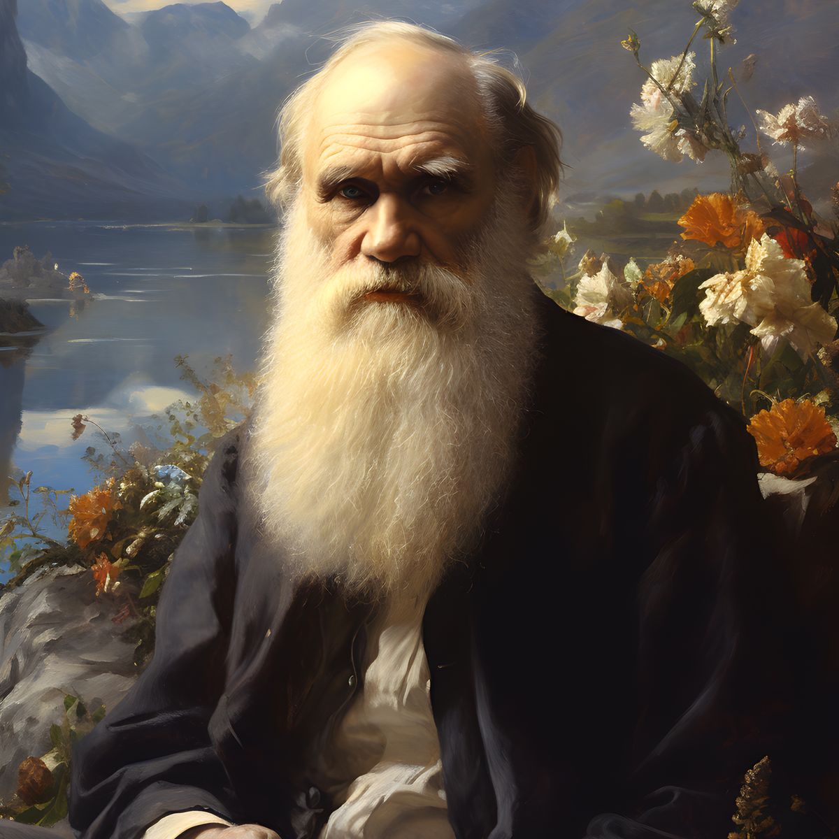 Charles Darwin - Renaissance Portrait - HappyHugPixels Teil der Serie Renaissance Portrait berühmter Denker