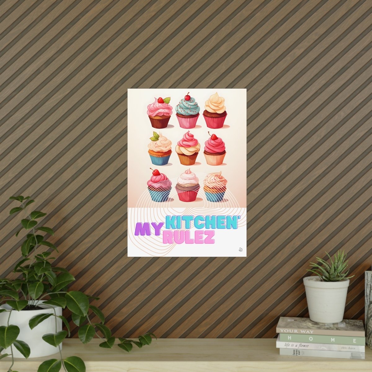 Cupcake Poster - My kitchen, my rulez - Poster für die Küche - Poster bei HappyHugPixels