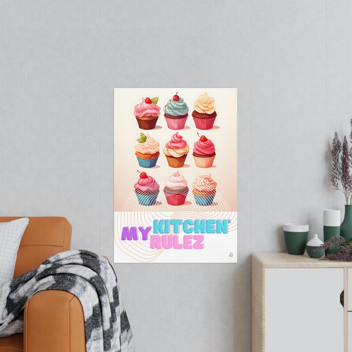 Cupcake Poster - My kitchen, my rulez - Poster für die Küche - Poster bei HappyHugPixels