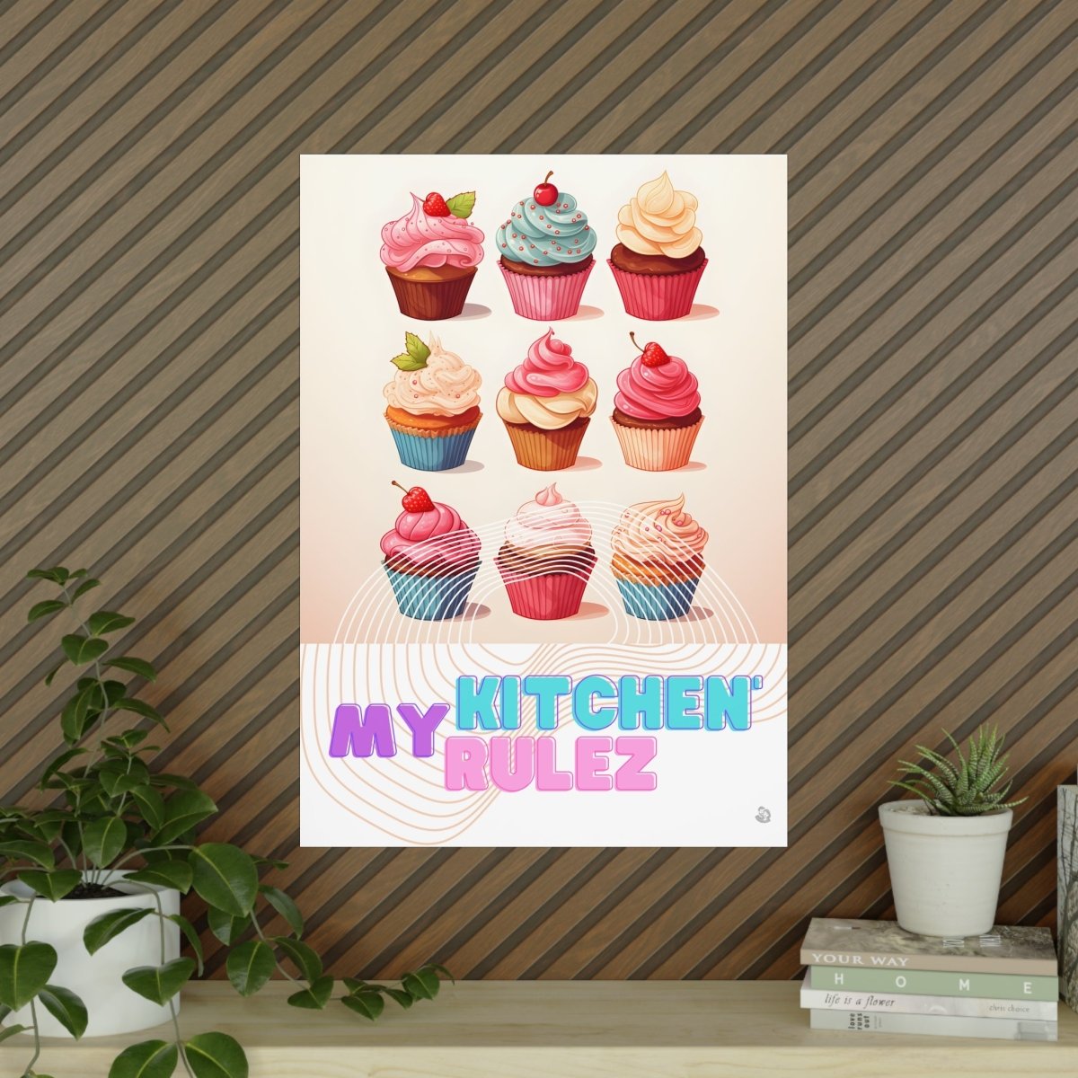 Cupcake Poster - My kitchen, my rulez - Poster für die Küche - Poster bei HappyHugPixels