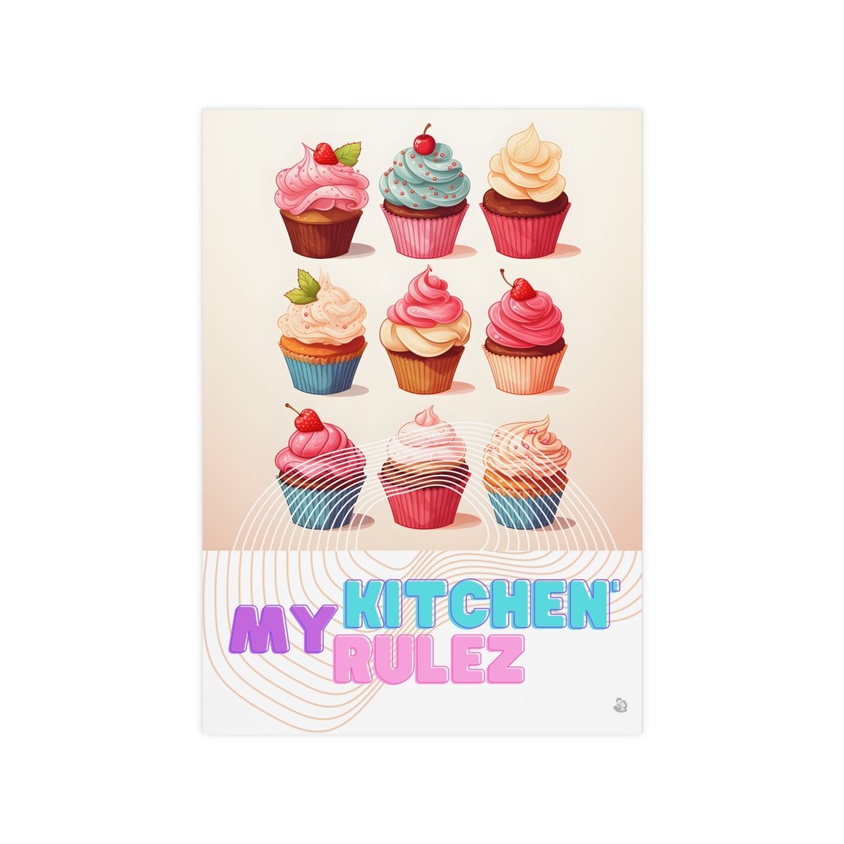 Cupcake Poster - My kitchen, my rulez - Poster für die Küche - Poster bei HappyHugPixels