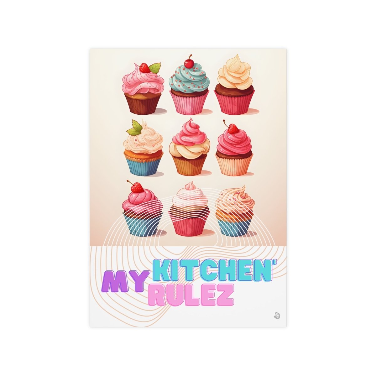 Cupcake Poster - My kitchen, my rulez - Poster für die Küche - Poster bei HappyHugPixels