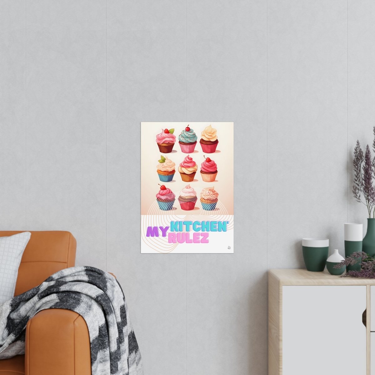 Cupcake Poster - My kitchen, my rulez - Poster für die Küche - Poster bei HappyHugPixels