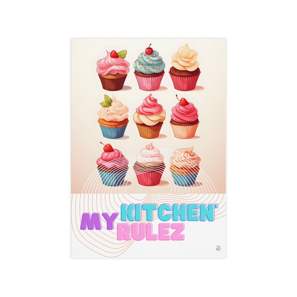 Cupcake Poster - My kitchen, my rulez - Poster für die Küche - Poster bei HappyHugPixels