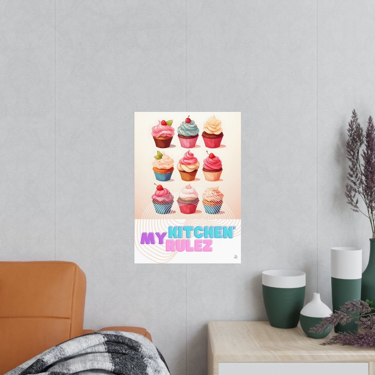 Cupcake Poster - My kitchen, my rulez - Poster für die Küche - Poster bei HappyHugPixels