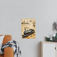 Eisenbahn daVinci Poster 'Locomotiva di Leonardo' KI Kunstwerk - Poster bei HappyHugPixels