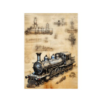 Eisenbahn daVinci Poster 'Locomotiva di Leonardo' KI Kunstwerk - Poster bei HappyHugPixels