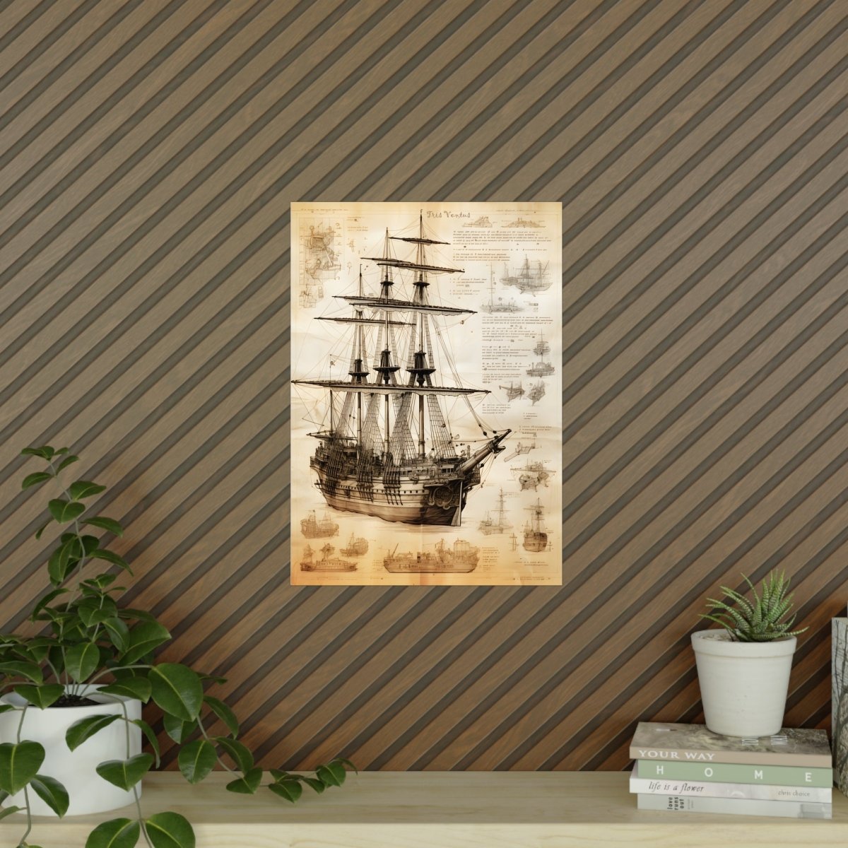 Segelschiff daVinci Poster Nautica Antiqua – KI Illustration - Poster bei HappyHugPixels