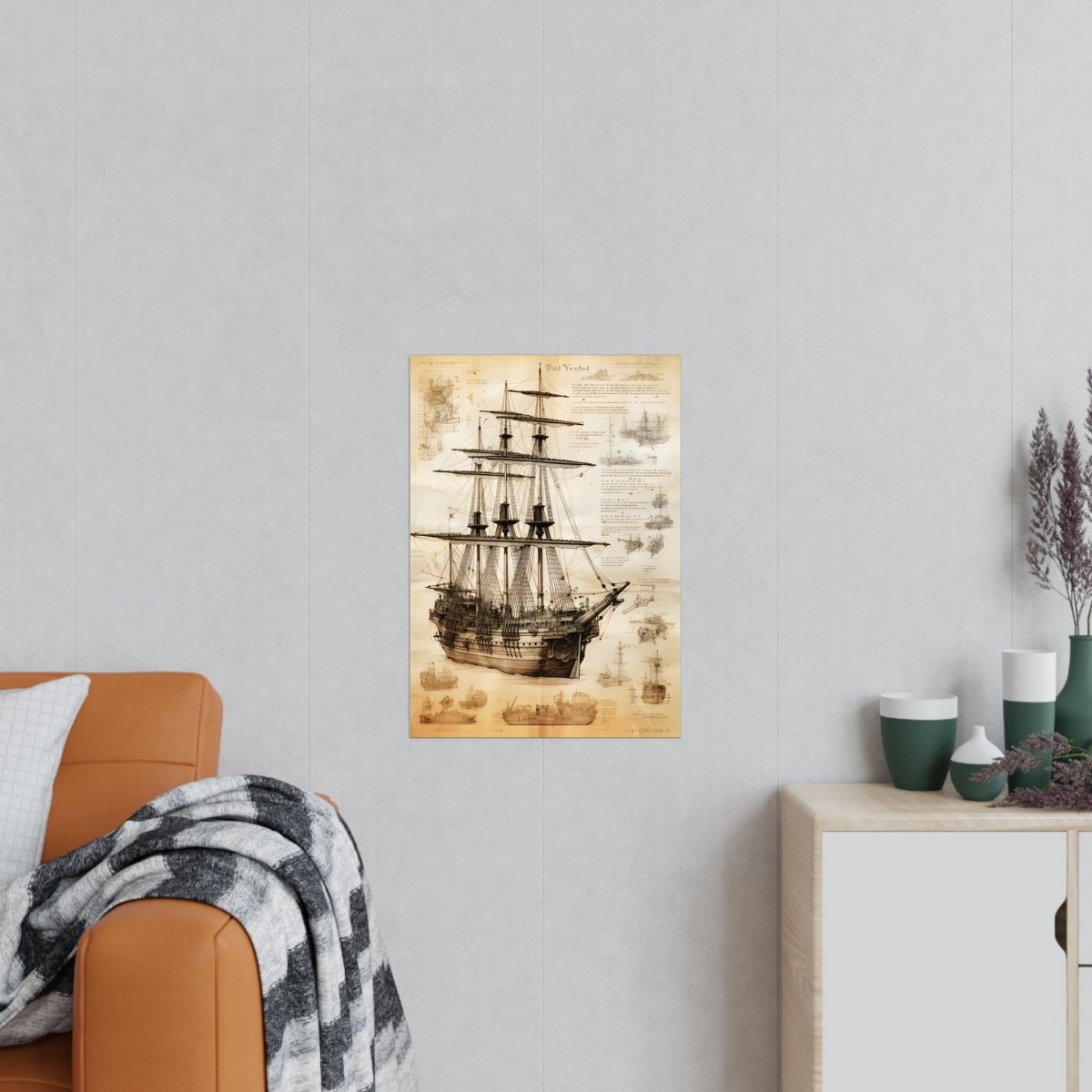 Segelschiff daVinci Poster Nautica Antiqua – KI Illustration - Poster bei HappyHugPixels