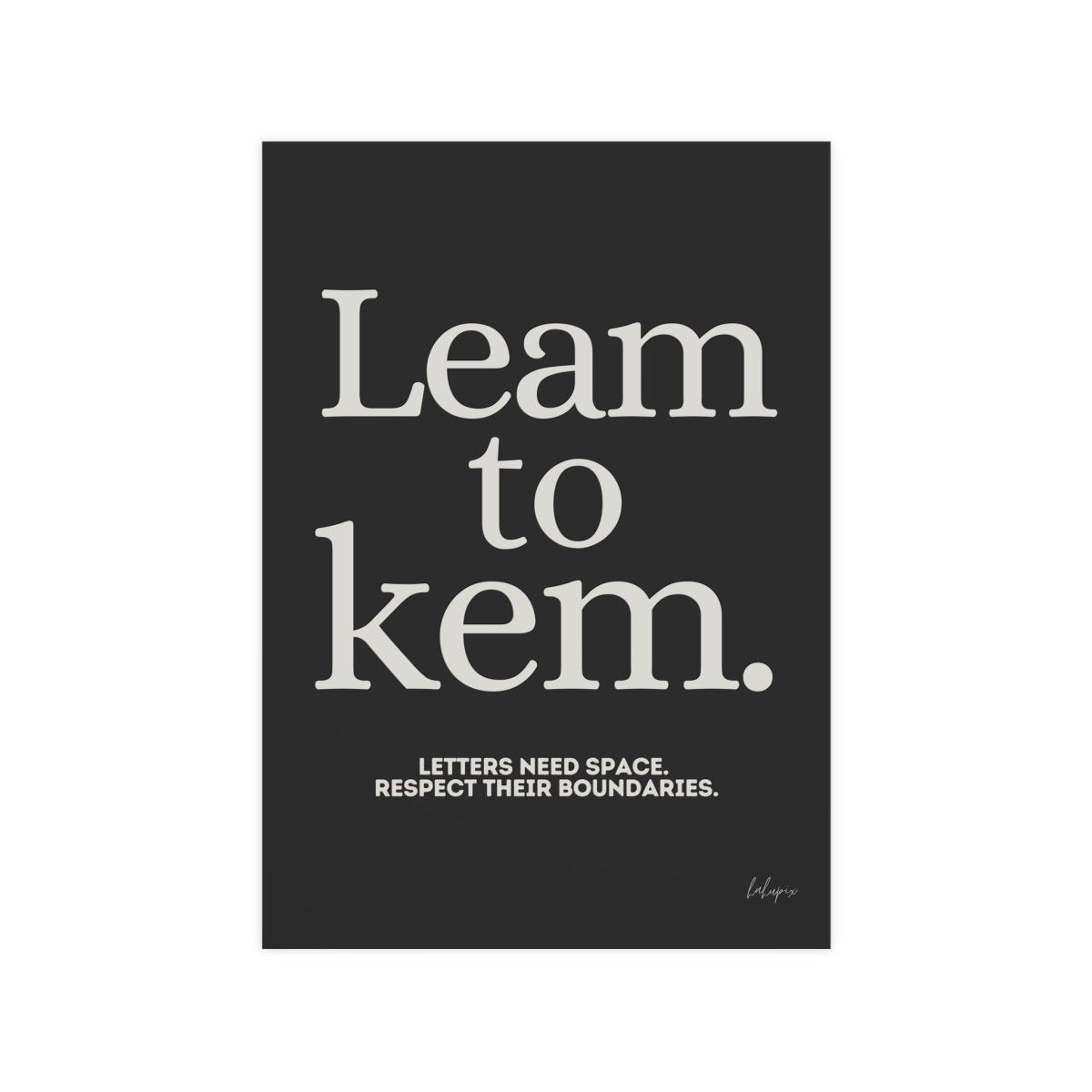 Typografie Poster - Learn to Kern - Für Designer und Artists - Poster bei HappyHugPixels