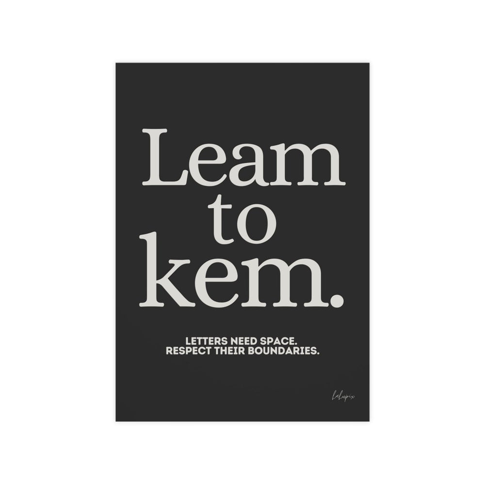 Typografie Poster - Learn to Kern - Für Designer und Artists - Poster bei HappyHugPixels