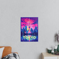 Tokio Tower Poster bei Nacht - Eindrucksvolles Travel Poster - Poster bei HappyHugPixels