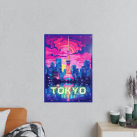 Tokio Tower Poster bei Nacht - Eindrucksvolles Travel Poster - Poster bei HappyHugPixels