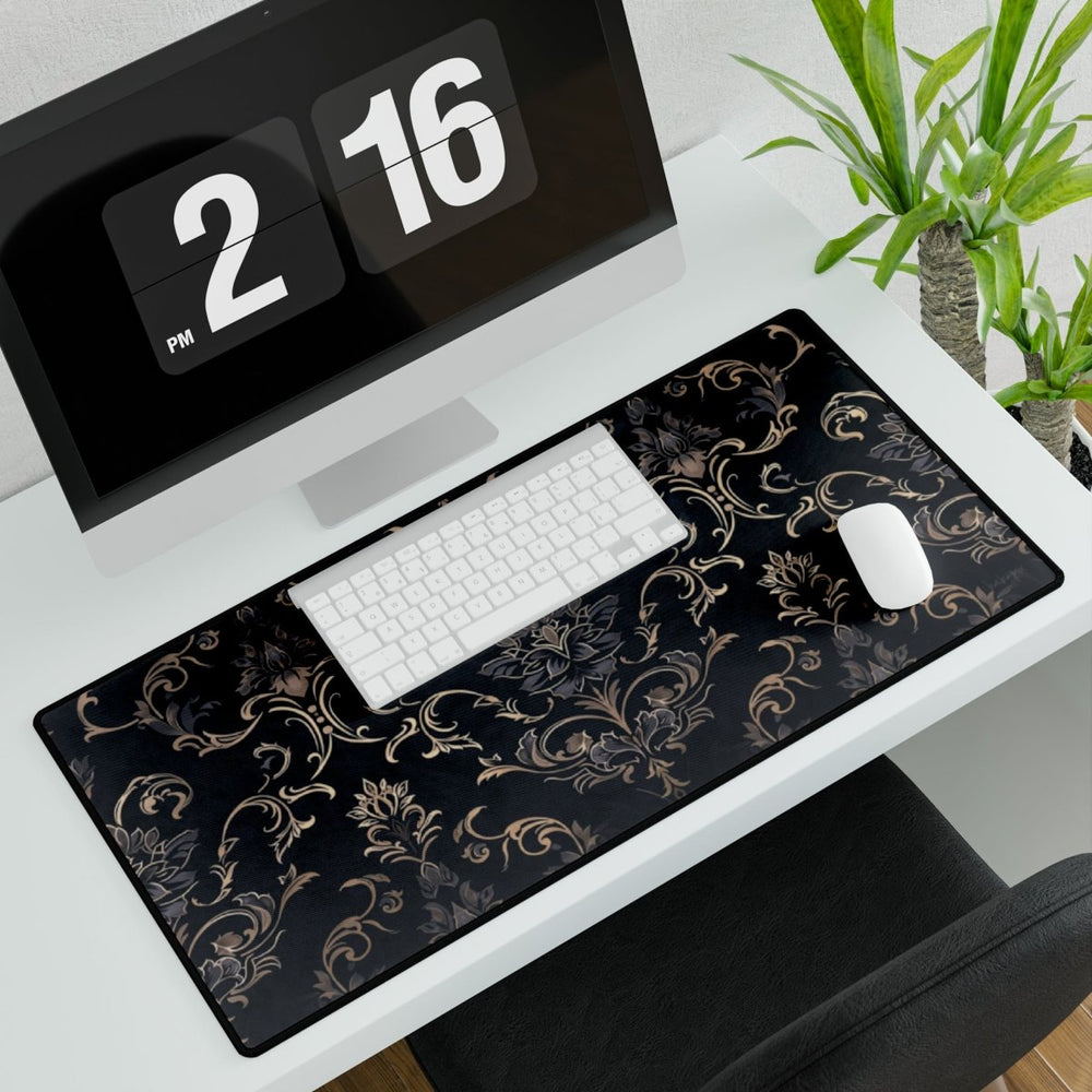 Schwarzes Barock Mauspad – Luxus und Ästhetik für den Schreibtisch - Mauspad bei HappyHugPixels
