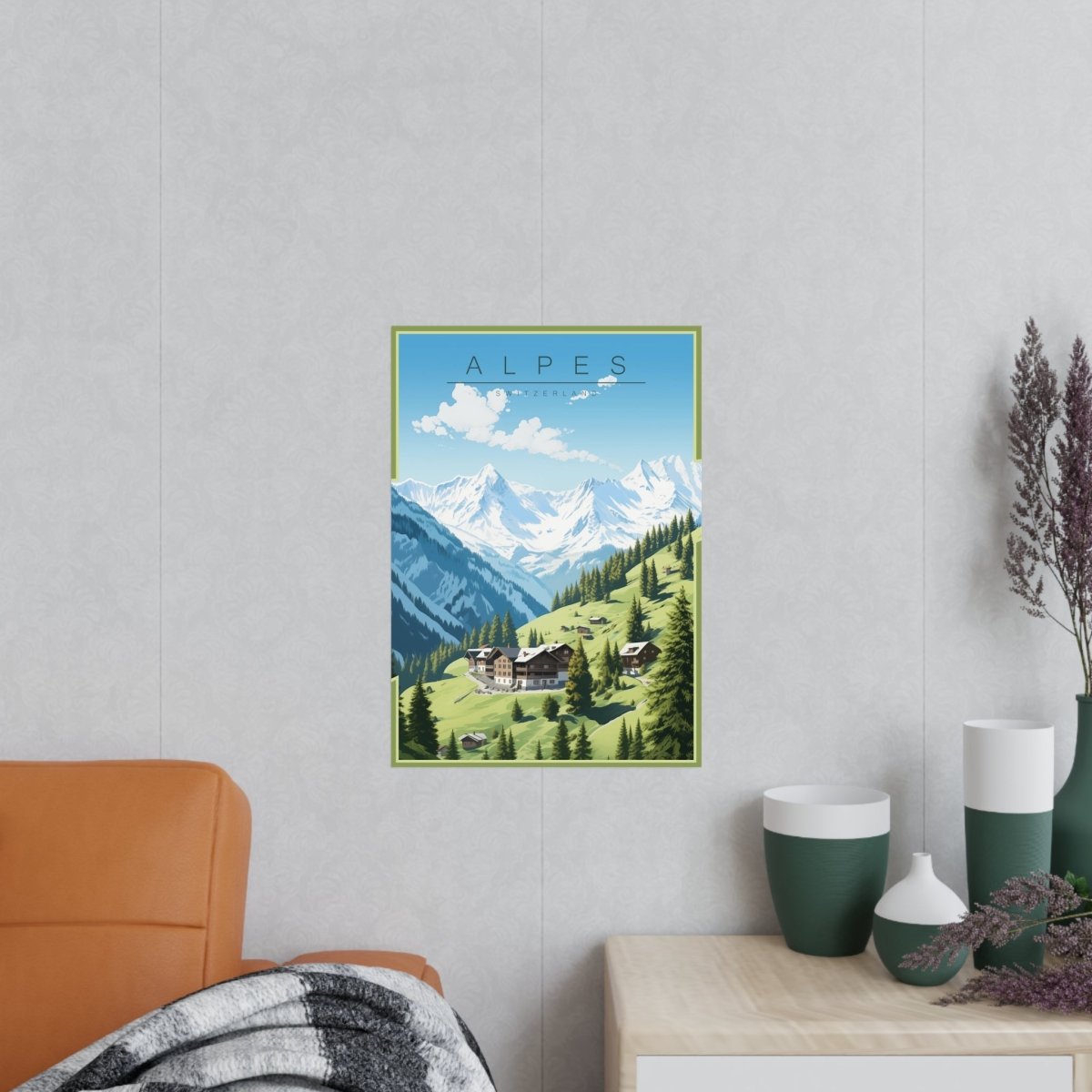 Alpen Poster - Eleganz der Alpen – Schweizer Berglandschaft Poster - Poster bei HappyHugPixels