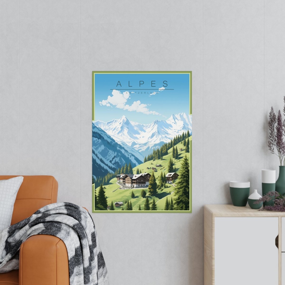 Alpen Poster - Eleganz der Alpen – Schweizer Berglandschaft Poster - Poster bei HappyHugPixels