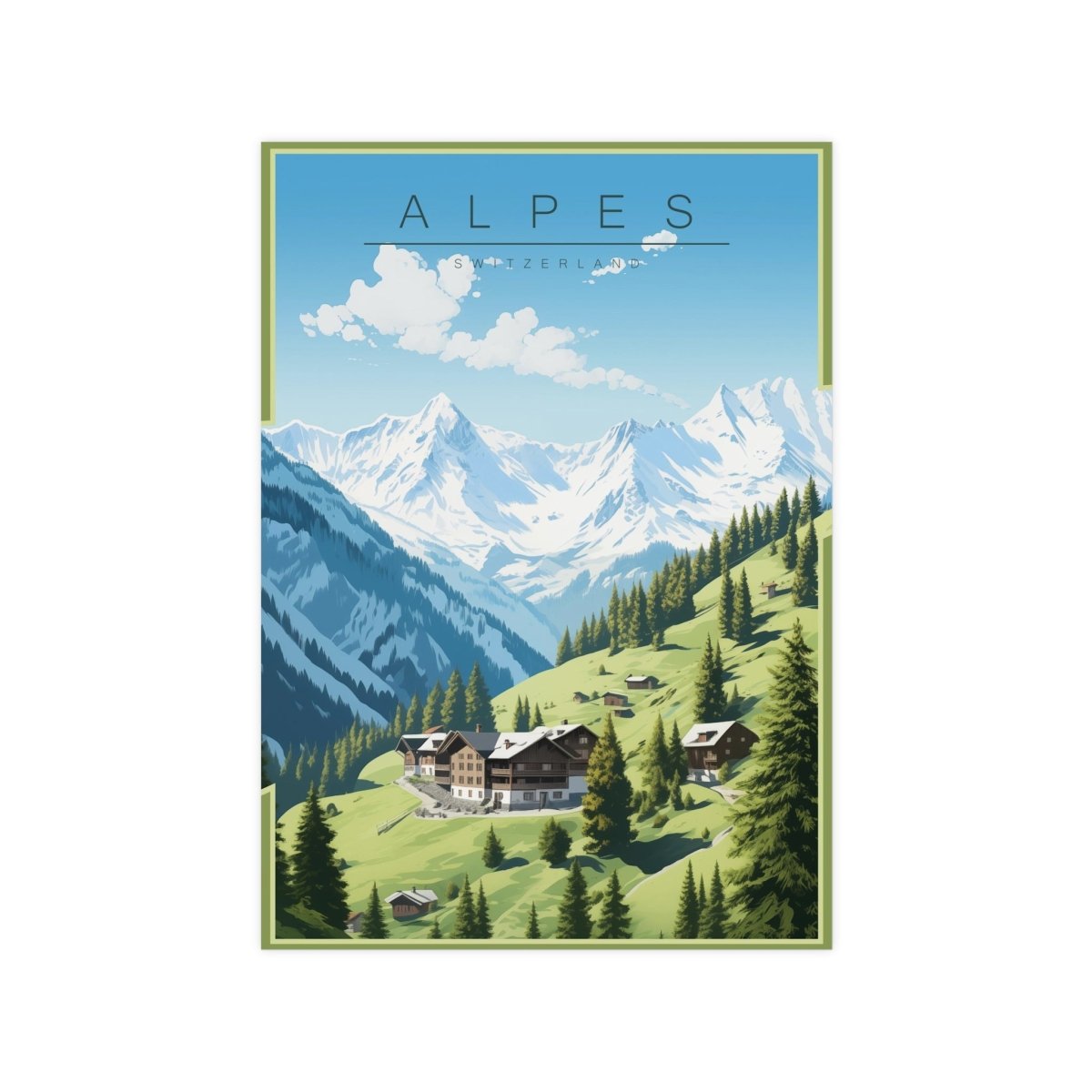 Alpen Poster - Eleganz der Alpen – Schweizer Berglandschaft Poster - Poster bei HappyHugPixels