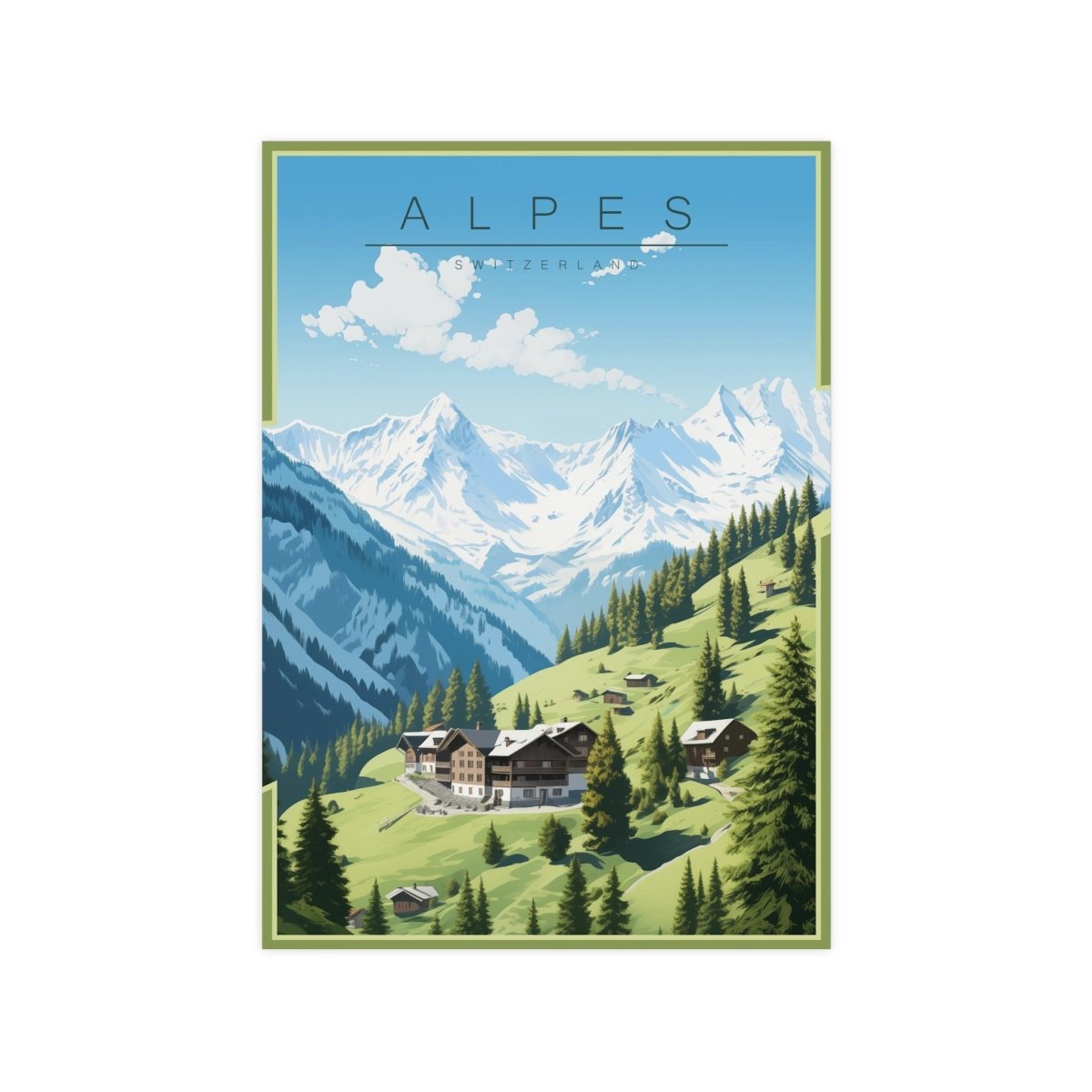 Alpen Poster - Eleganz der Alpen – Schweizer Berglandschaft Poster - Poster bei HappyHugPixels