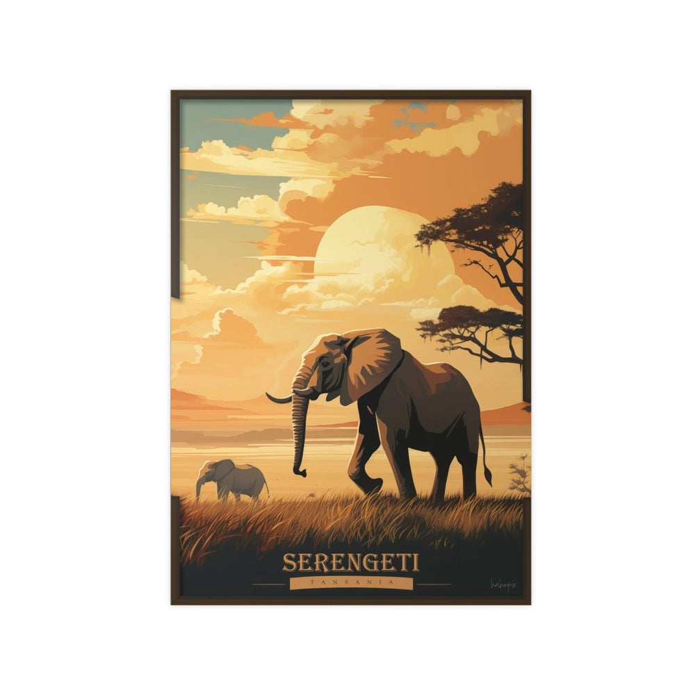 Serengeti Poster - Eleganz der Wildnis: Elefanten Poster - Poster bei HappyHugPixels