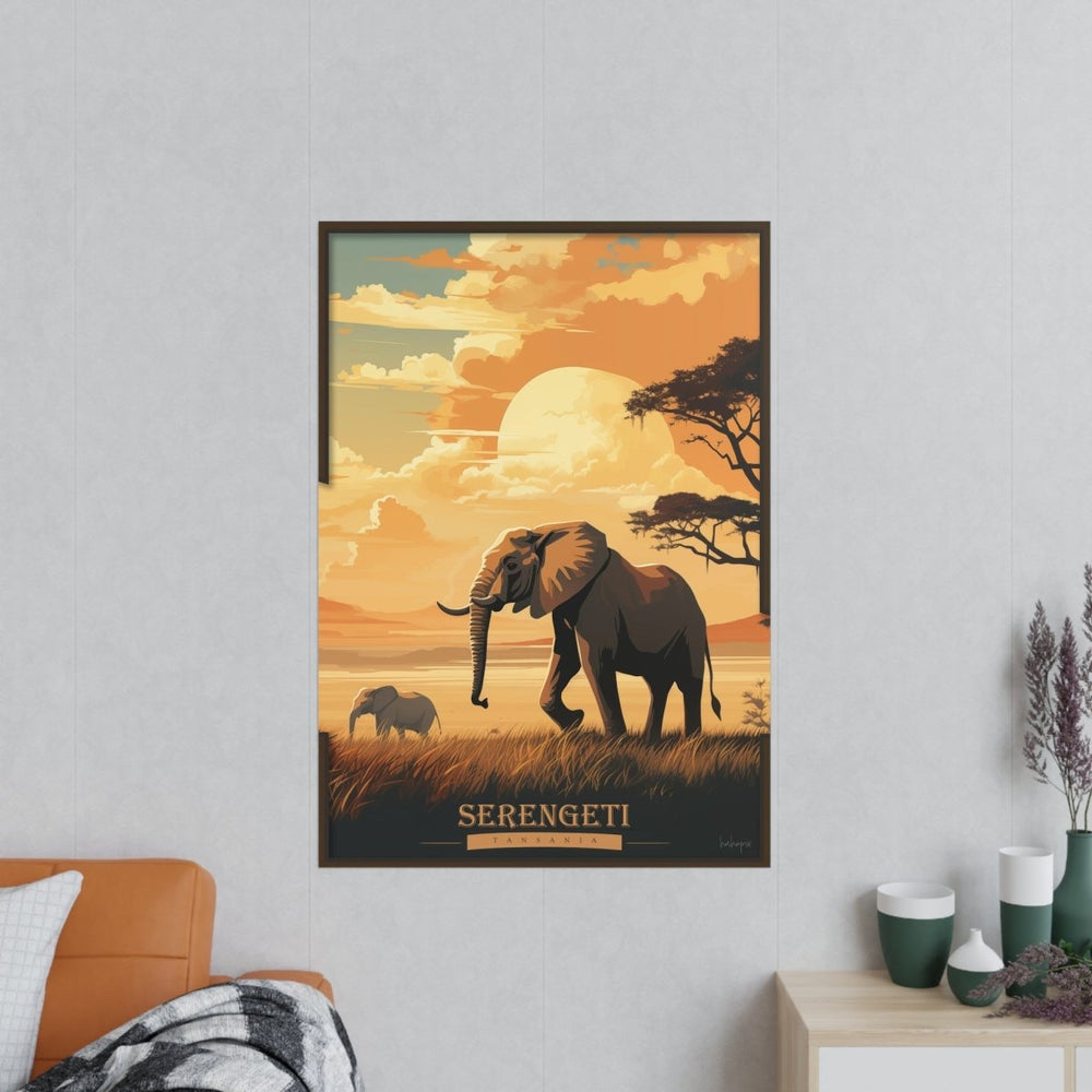 Serengeti Poster - Eleganz der Wildnis: Elefanten Poster - Poster bei HappyHugPixels