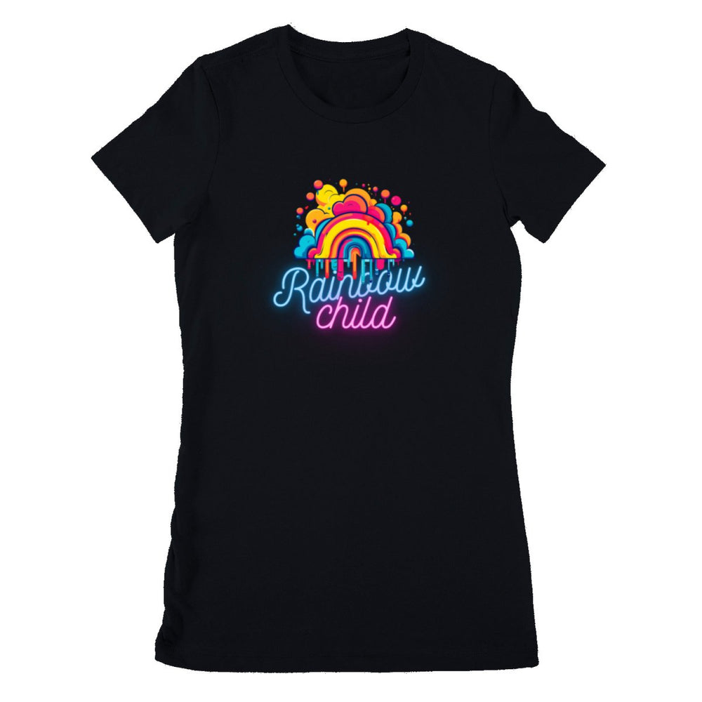 Farbenfrohes 'Rainbow Child' T-Shirt für Damen - Gildan Softstyle® 64000L - HappyHugPixels