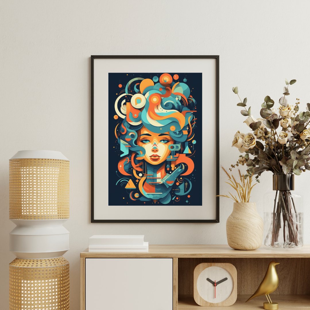 Frauen Gesicht Kunstposter - Premium Matte Paper Poster - Poster bei HappyHugPixels