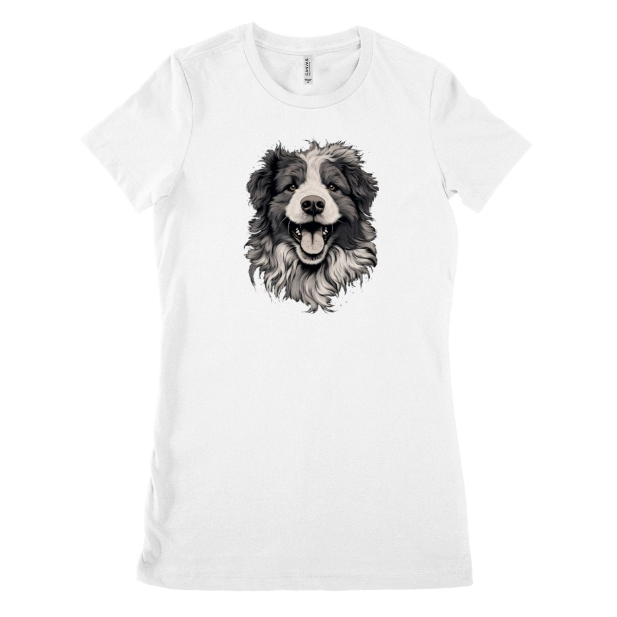 Hundekopf T - Shirt - Bella & Canvas 6004 : 100% Baumwolle - T - Shirt bei HappyHugPixels