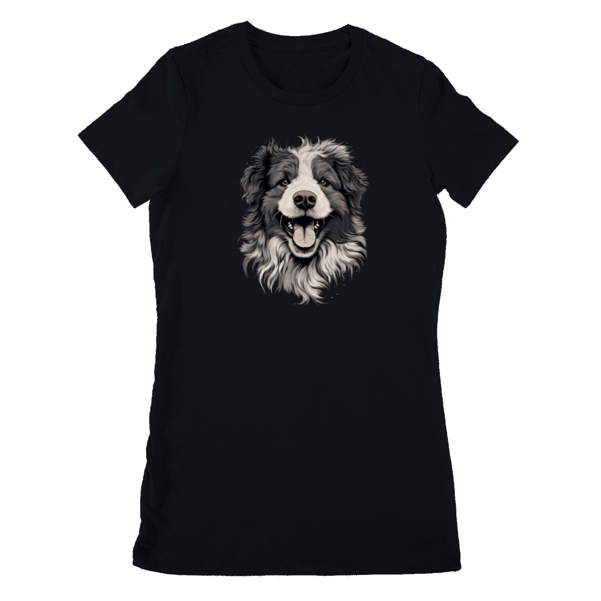 Hundekopf T - Shirt - Bella & Canvas 6004 : 100% Baumwolle - T - Shirt bei HappyHugPixels