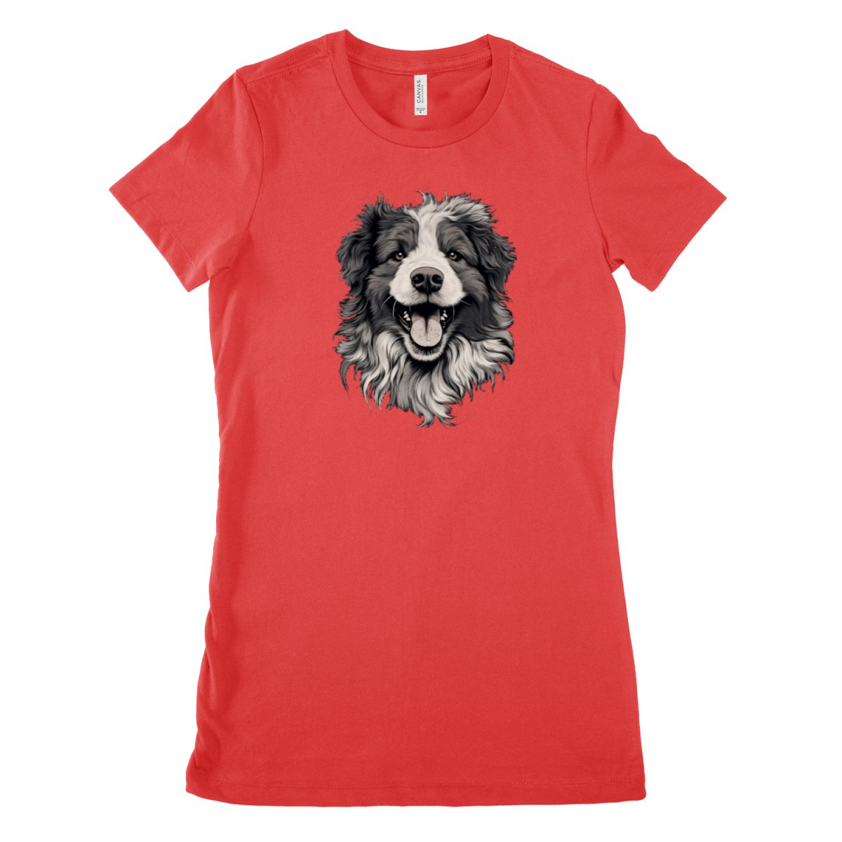 Hundekopf T - Shirt - Bella & Canvas 6004 : 100% Baumwolle - T - Shirt bei HappyHugPixels