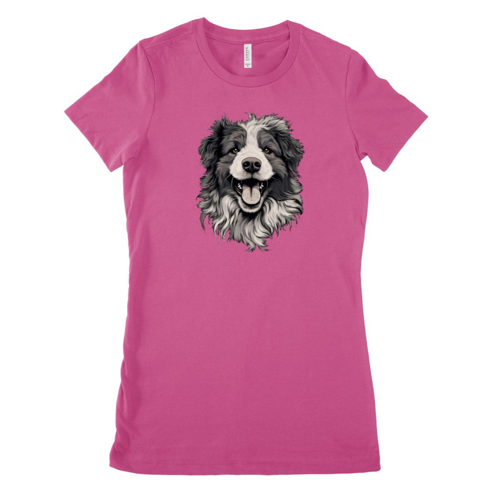 Hundekopf T - Shirt - Bella & Canvas 6004 : 100% Baumwolle - T - Shirt bei HappyHugPixels