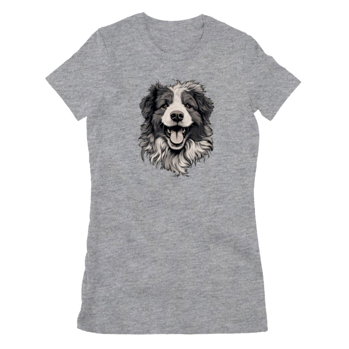 Hundekopf T - Shirt - Bella & Canvas 6004 : 100% Baumwolle - T - Shirt bei HappyHugPixels