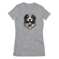 Hundekopf T - Shirt - Bella & Canvas 6004 : 100% Baumwolle - T - Shirt bei HappyHugPixels