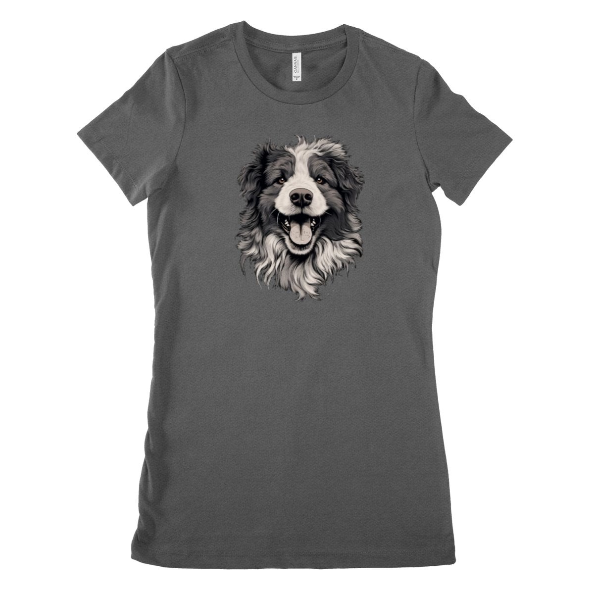 Hundekopf T - Shirt - Bella & Canvas 6004 : 100% Baumwolle - T - Shirt bei HappyHugPixels