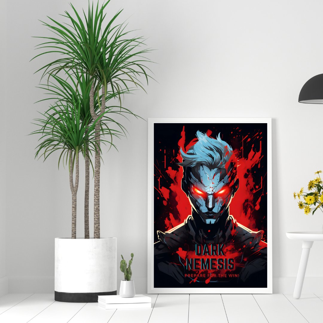 Dark Nemesis Gaming Poster - Der feuerumgebene Held des Bösen - Poster bei HappyHugPixels