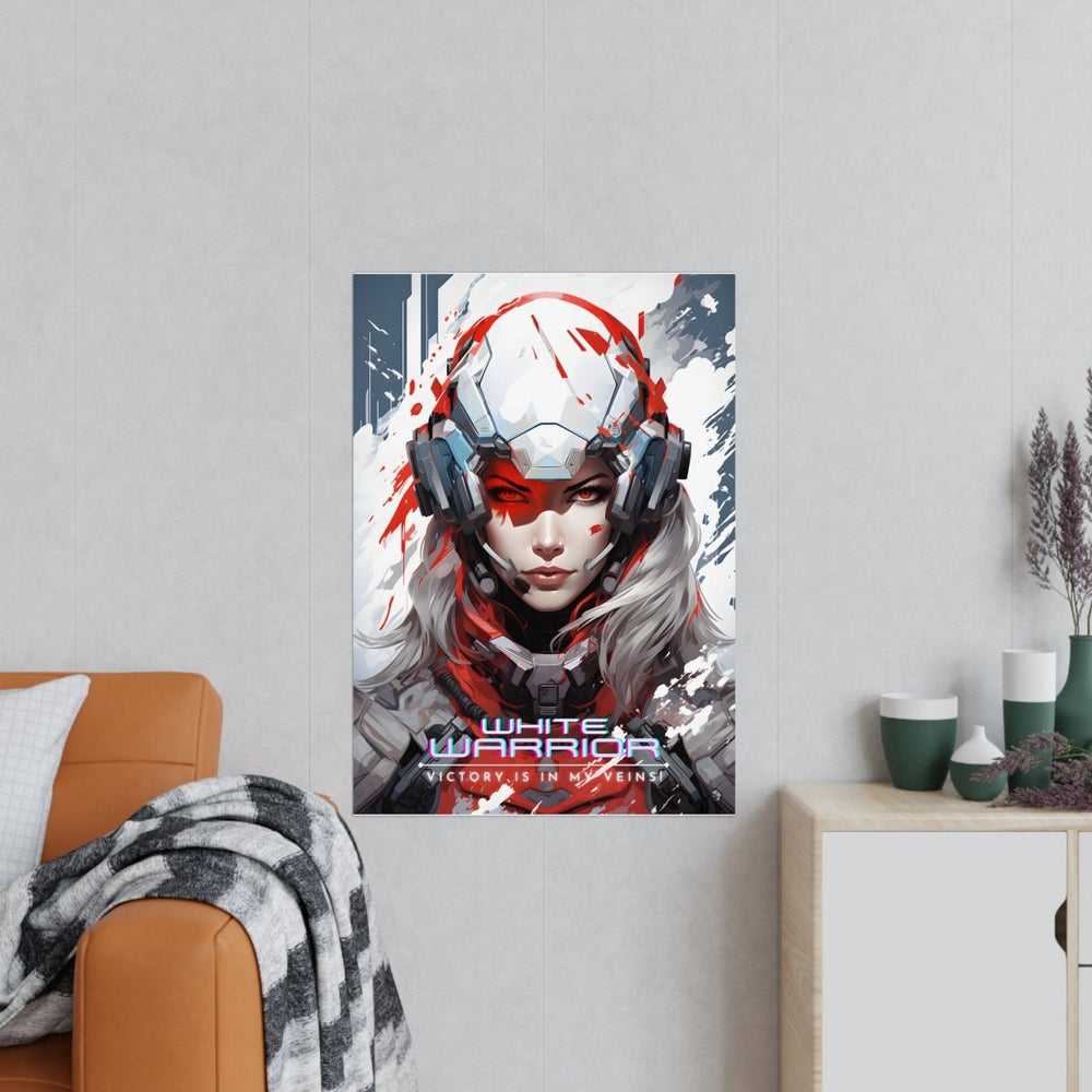 White Warrior Gaming Poster - Siegerin in der Schlacht des Guten - HappyHugPixels