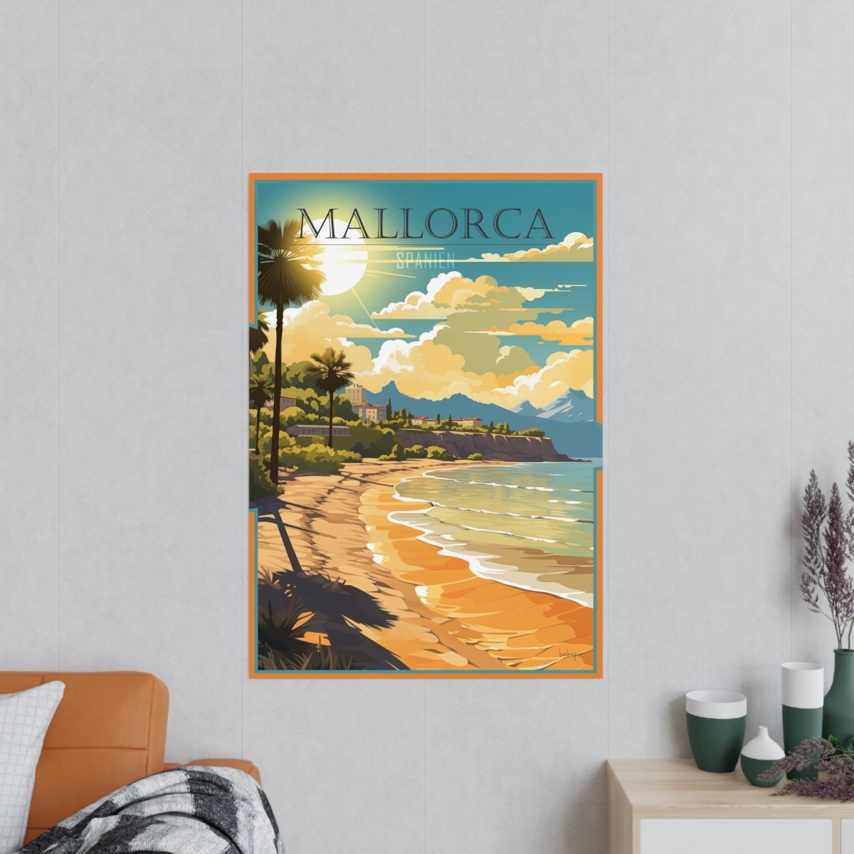 Mallorca Poster - Inselküste Spaniens als Idyllisches Strand - Poster - Poster bei HappyHugPixels