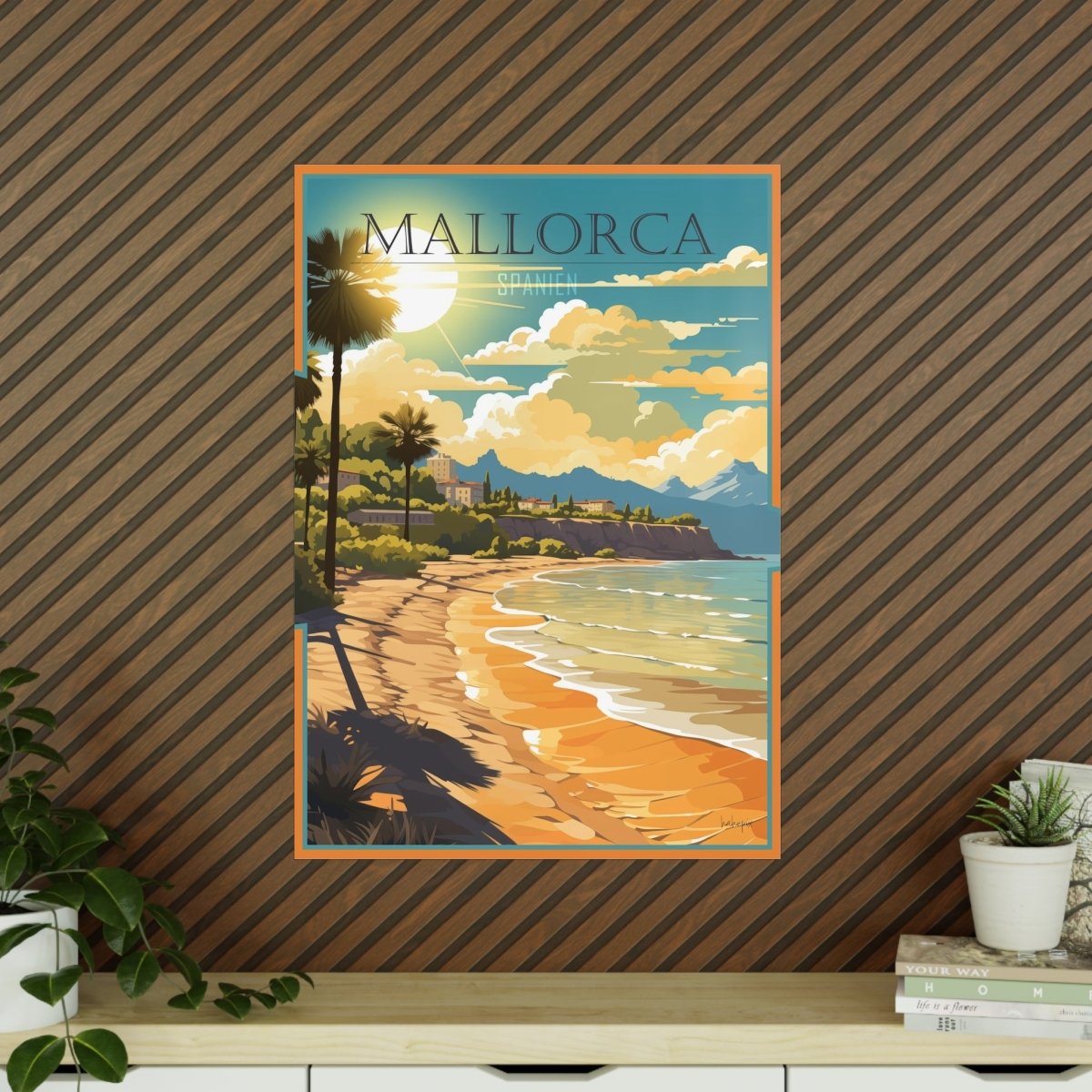 Mallorca Poster - Inselküste Spaniens als Idyllisches Strand - Poster - Poster bei HappyHugPixels