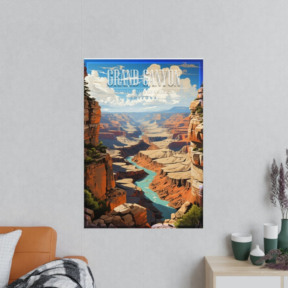 Grand Canyon Travelposter – Satin & Matt Finish - Poster bei HappyHugPixels