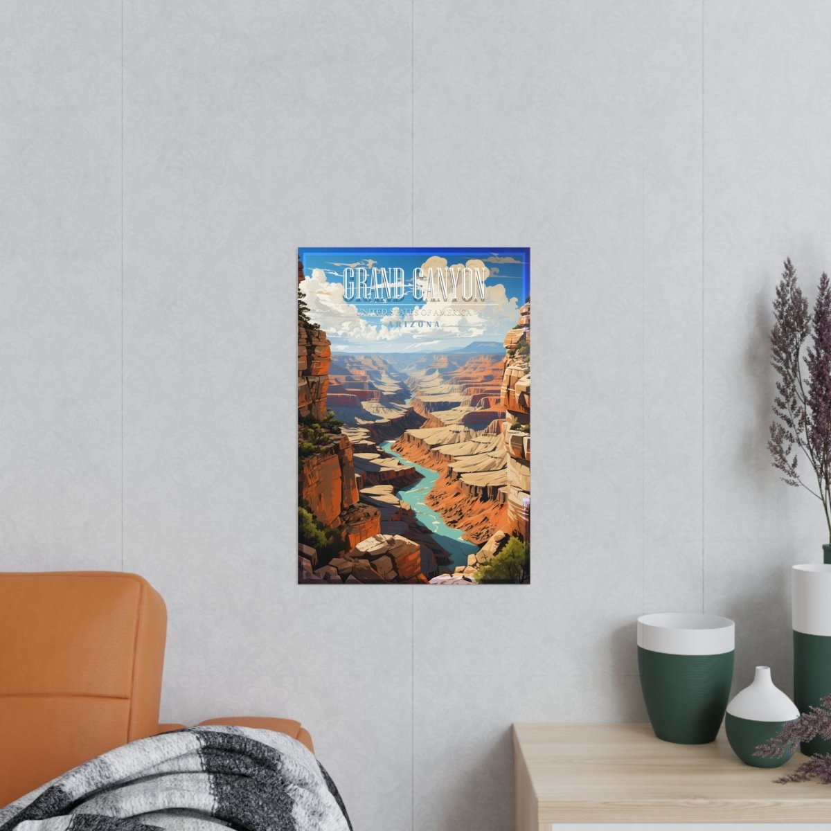 Grand Canyon Travelposter – Satin & Matt Finish - Poster bei HappyHugPixels