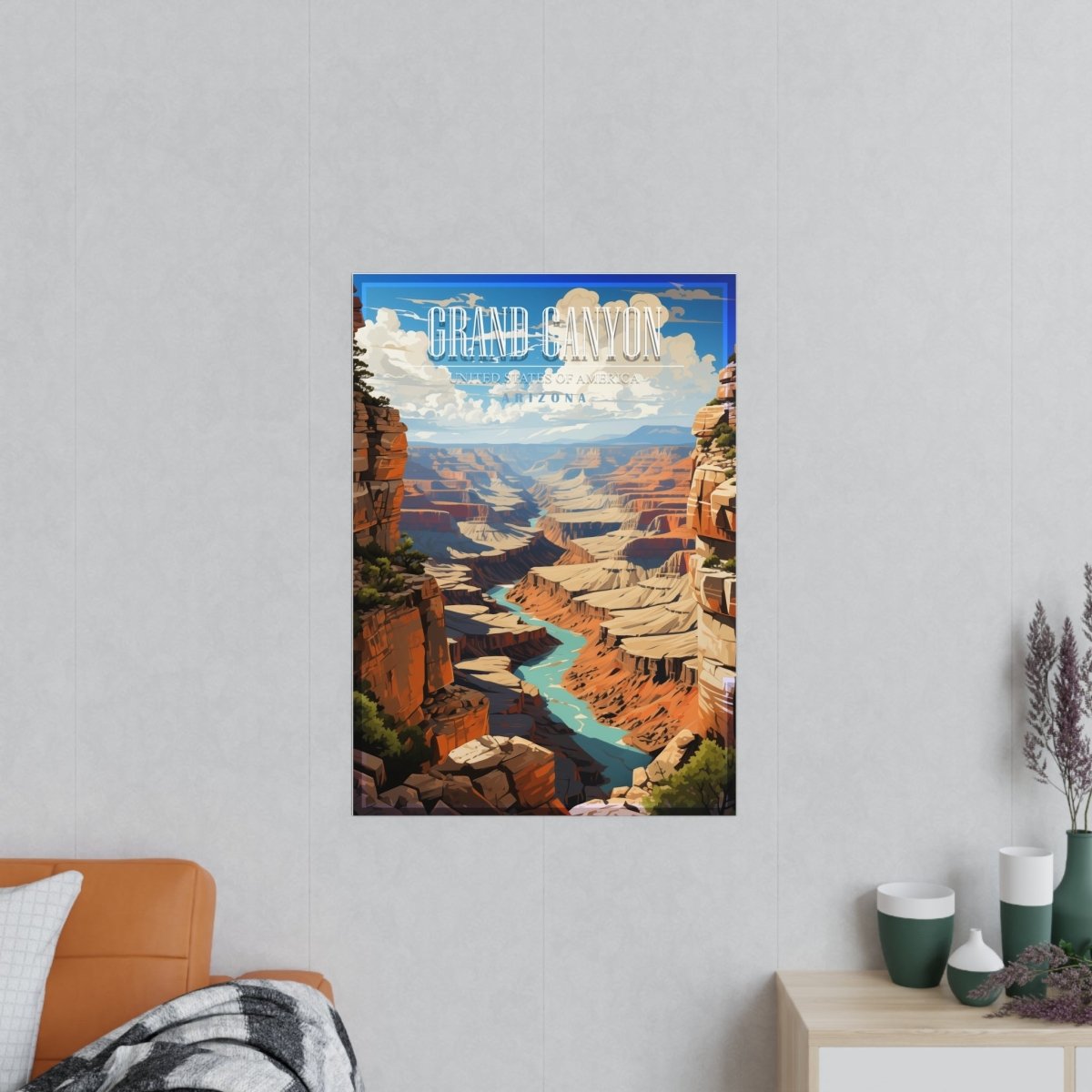 Grand Canyon Travelposter – Satin & Matt Finish - Poster bei HappyHugPixels