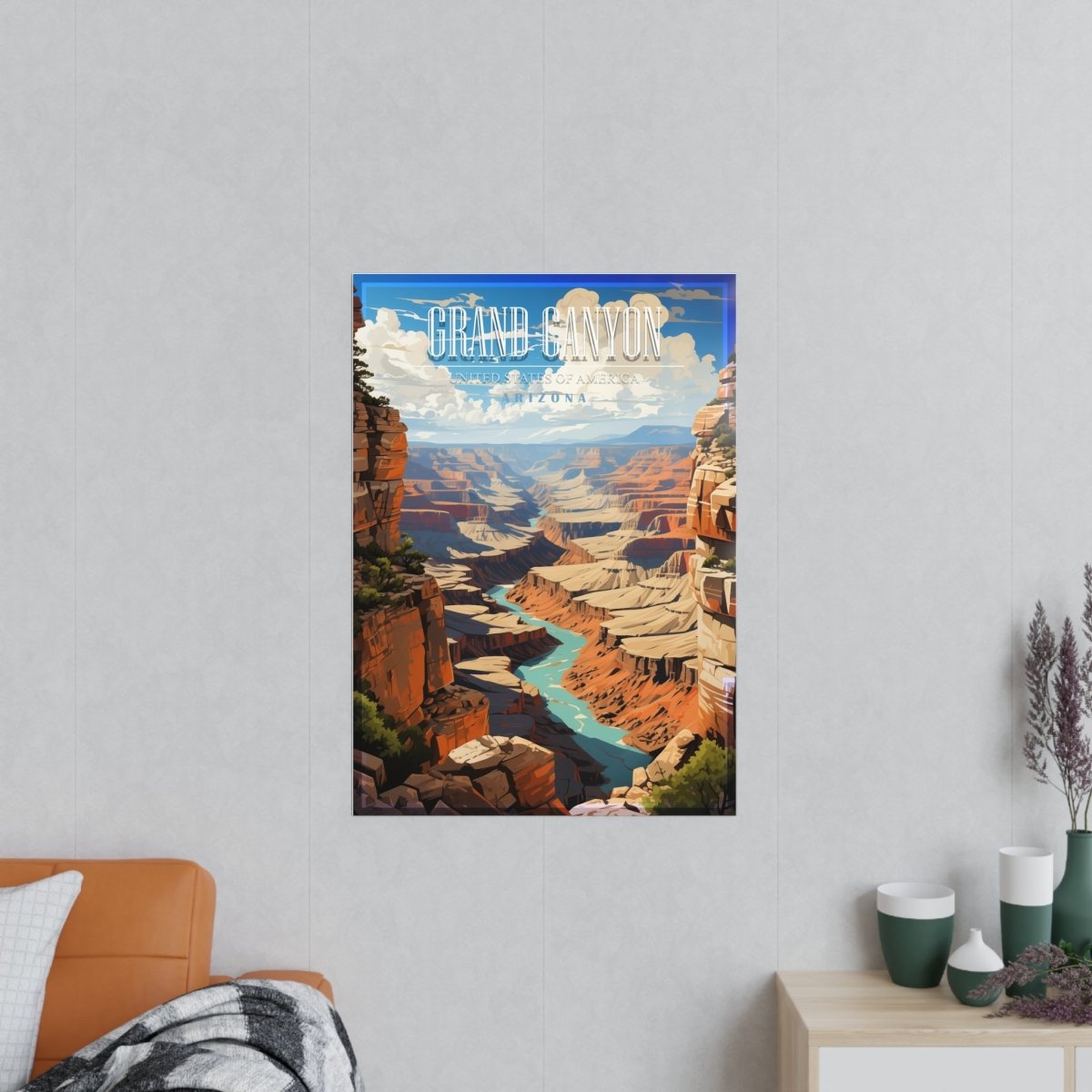 Grand Canyon Travelposter – Satin & Matt Finish - Poster bei HappyHugPixels