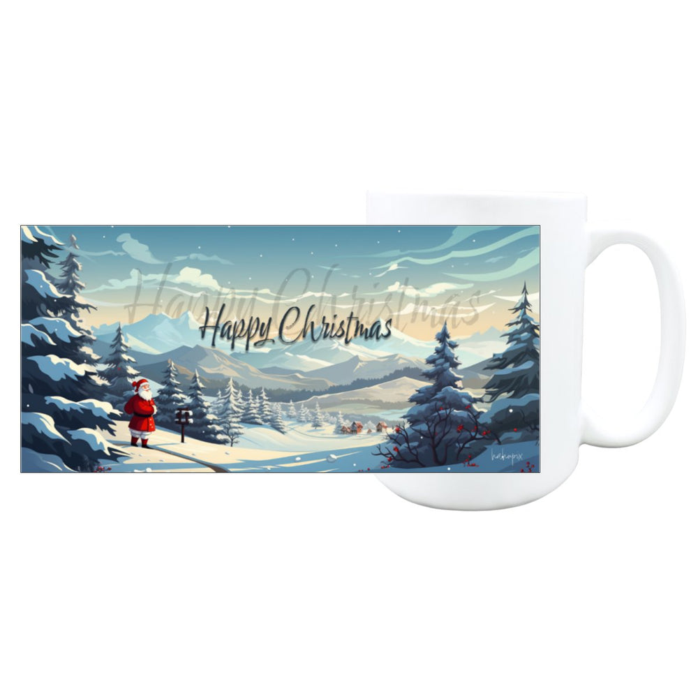 Große Keramiktasse mit Weihnachtsmotiv - 450ml Premium Qualität - bei HappyHugPixels