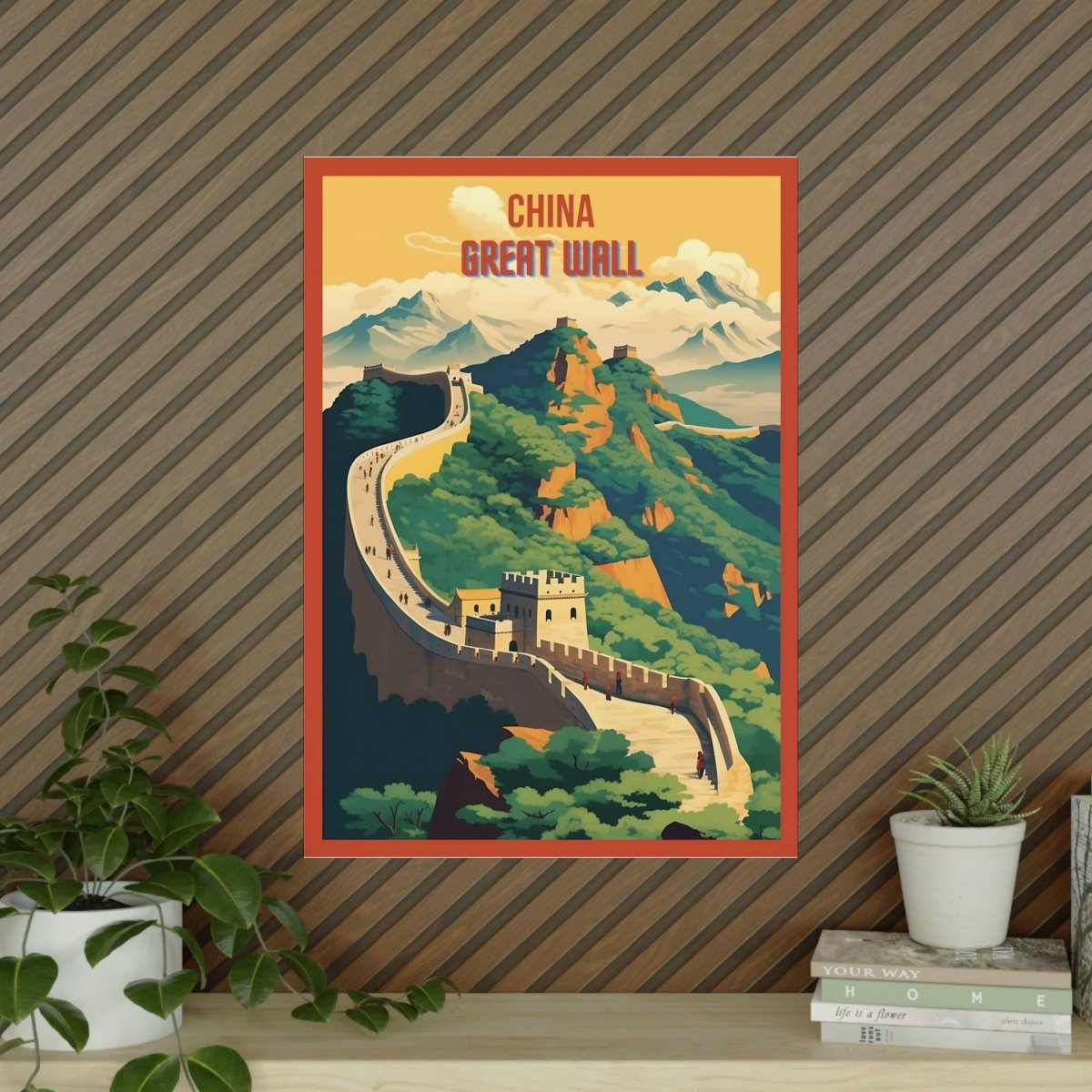 Große Mauer von China Poster - Eindrucksvolles Travel Poster - Poster bei HappyHugPixels