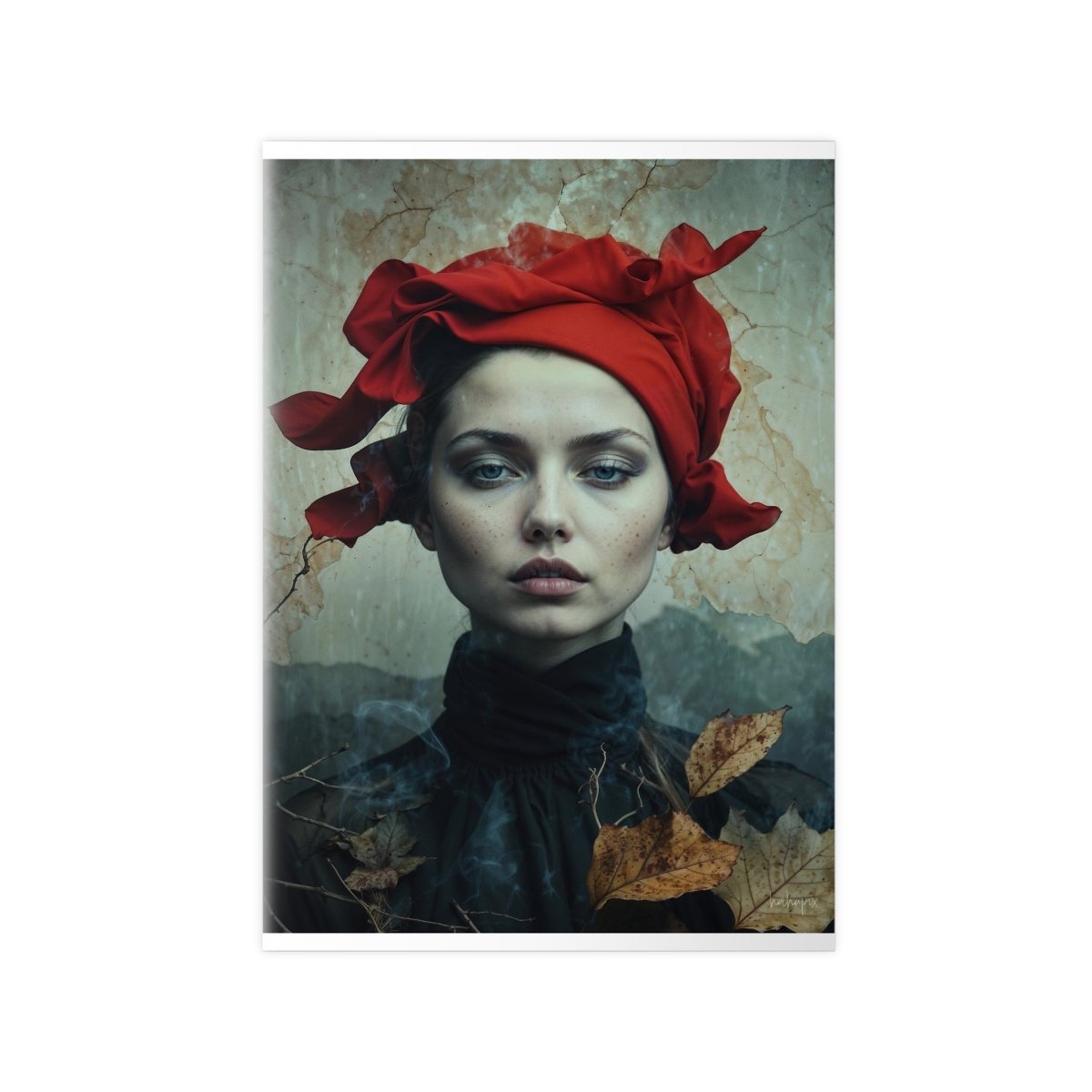 Herbstflüstern Portrait Kunstposter - Eleganz auf Premium Fotopapier - Poster bei HappyHugPixels