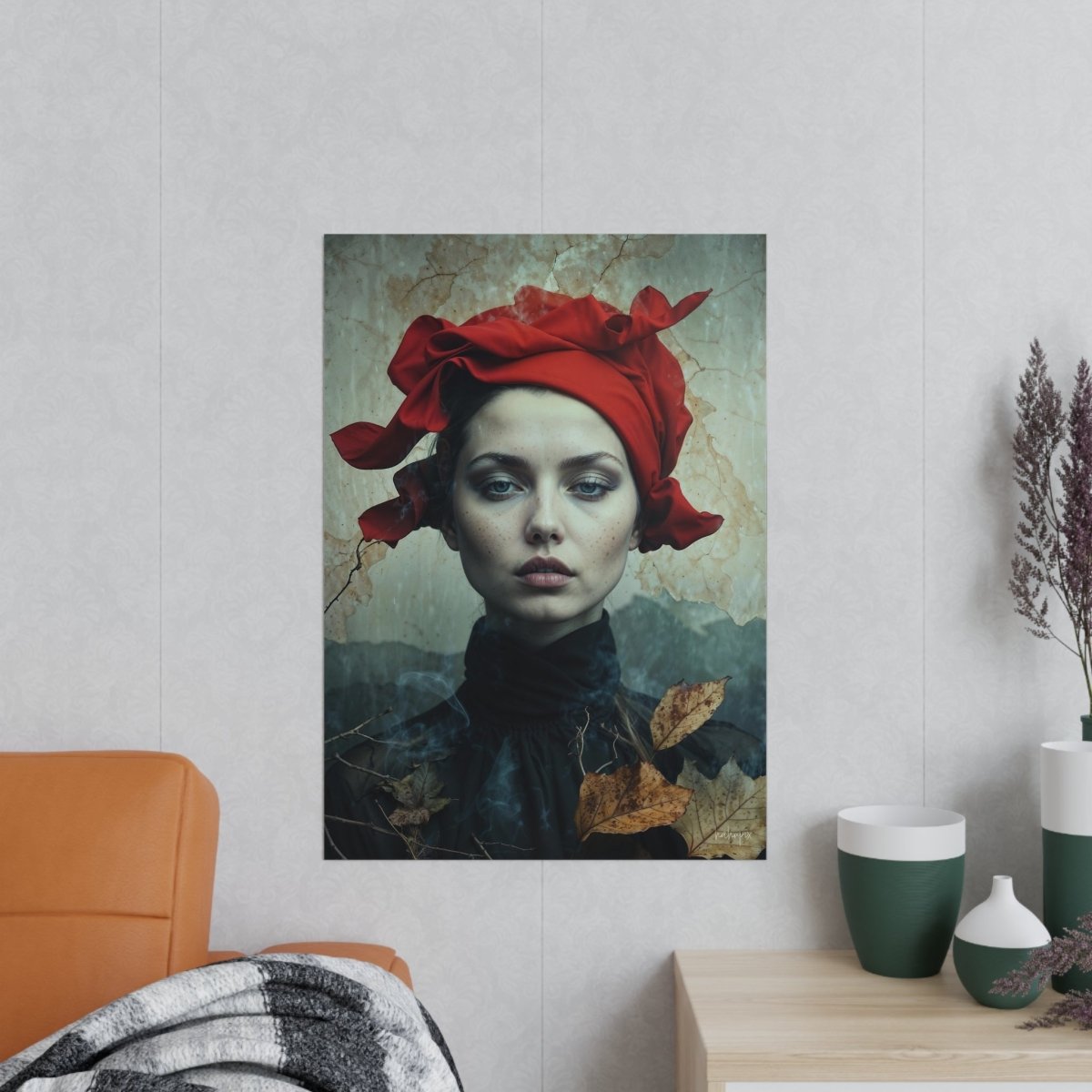 Herbstflüstern Portrait Kunstposter - Eleganz auf Premium Fotopapier - Poster bei HappyHugPixels