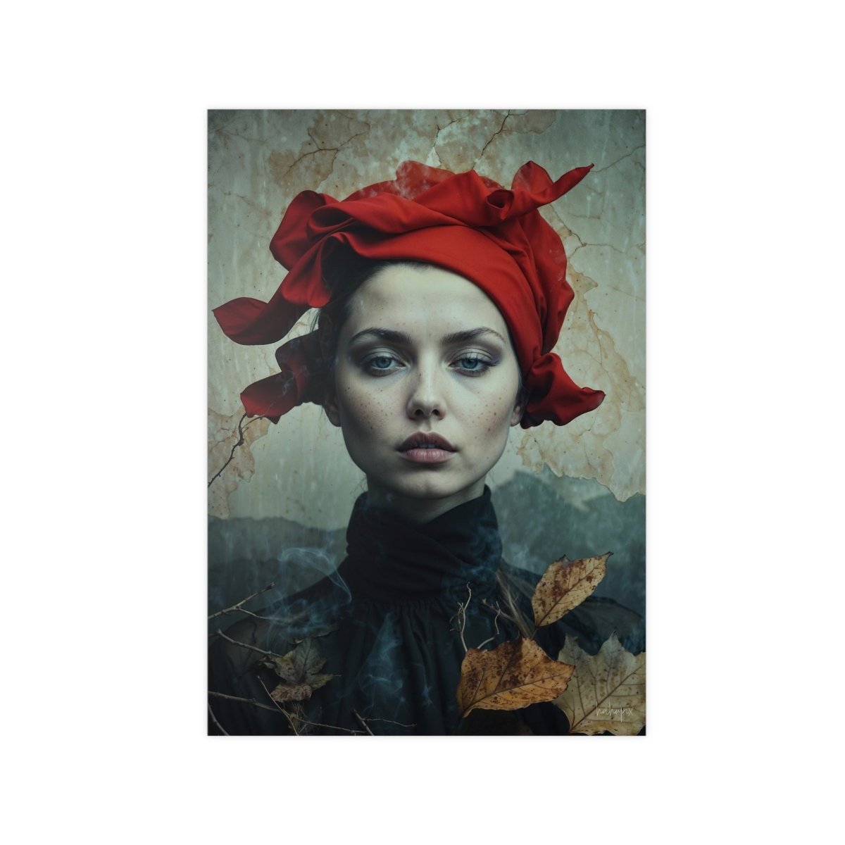 Herbstflüstern Portrait Kunstposter - Eleganz auf Premium Fotopapier - Poster bei HappyHugPixels