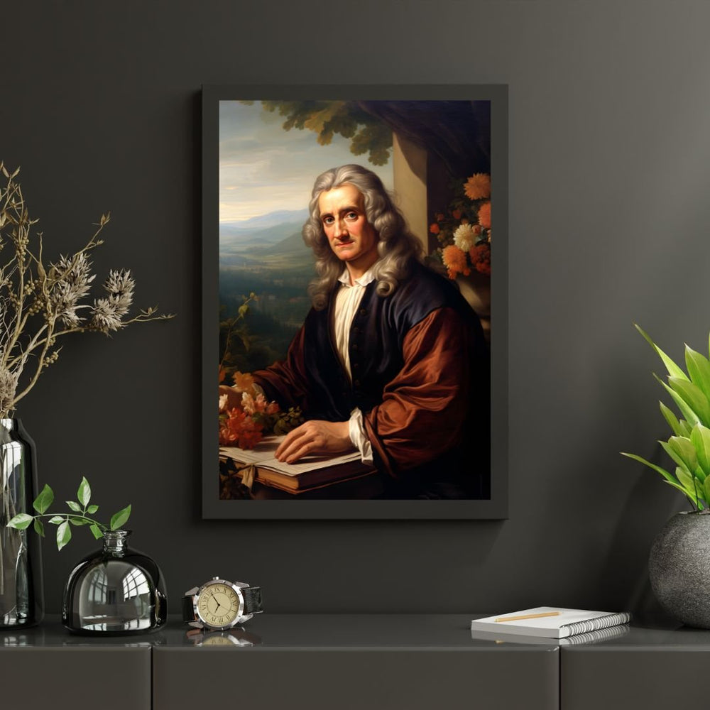 Isaac Newton Portrait Leinwand - Renaissance KI Bild - Happyhugpixels