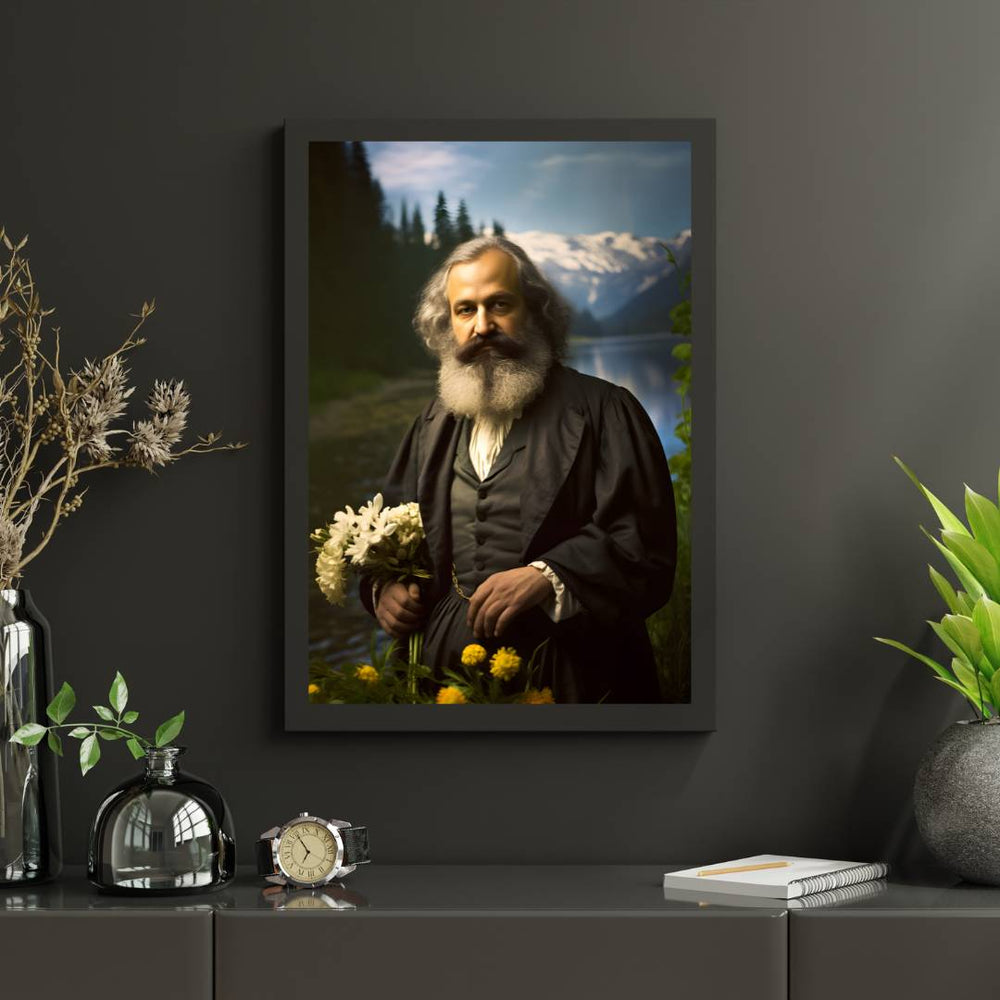 Karl Marx Portrait Leinwand - Renaissance KI Kunst - Happyhugpixels